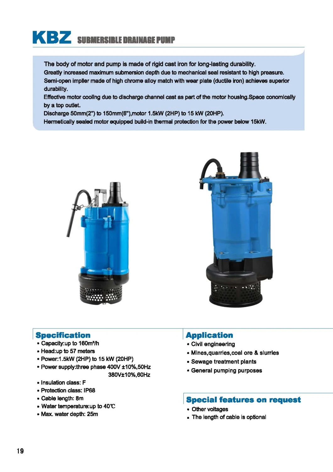 Kbz Series Dewatering Drainage Pump Good Reputation High Quality