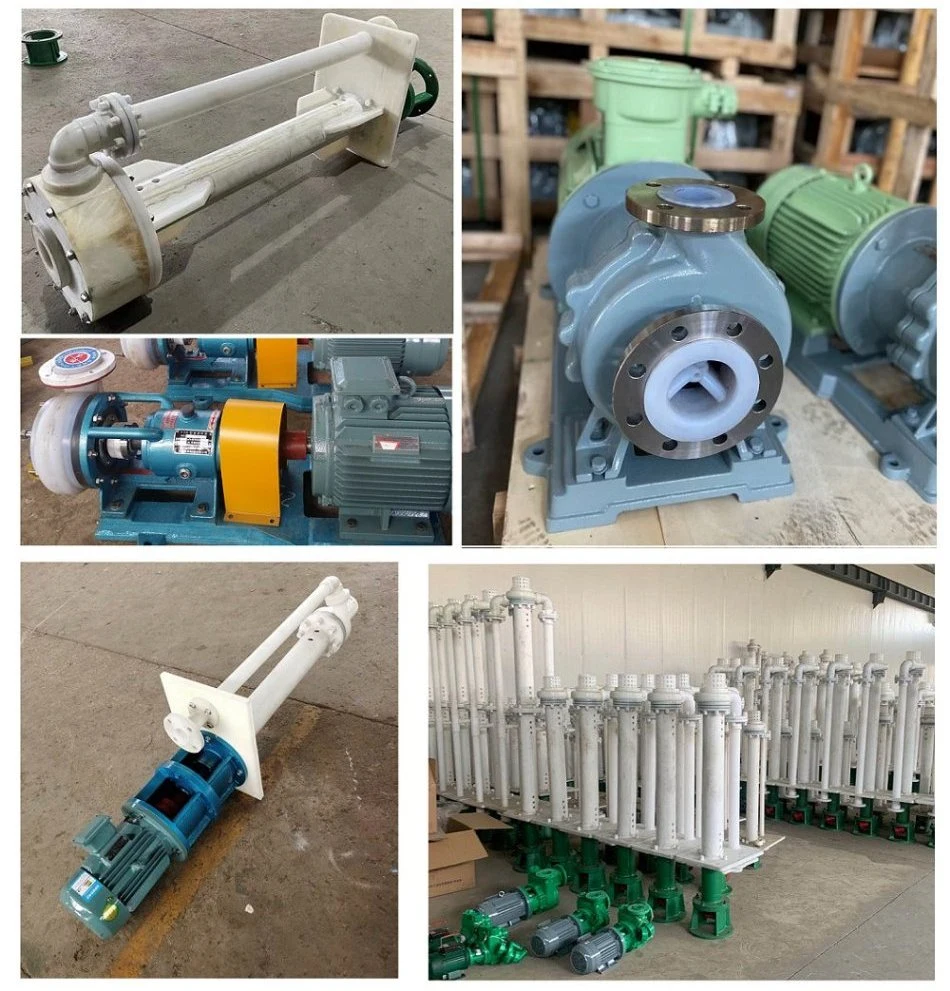 Leak Proof Chlorine Pump PVDF Lined Magnetic Ammonia Pumps Vertical Sulfuric Acid Proof PTFE Lined Inline Fluorine Lined Pipeline Pump for Chemical