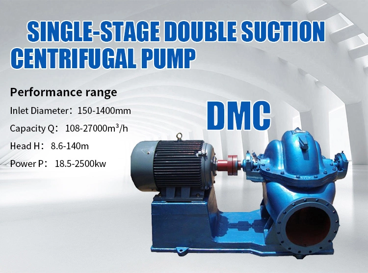 High Efficiency Centrifugal Dewatering Single Stage Double Suction Pump Sea Water Axially Split Case Pump
